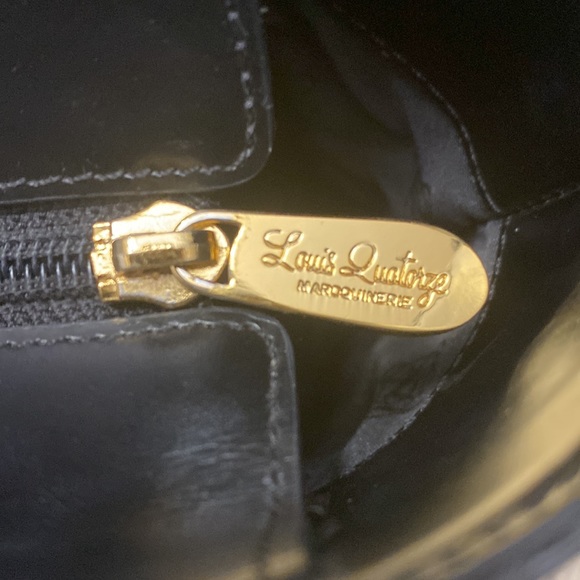 Louis Quatorze Maroquinerie leather Vintage shoulder leather black purse - Picture 4 of 14